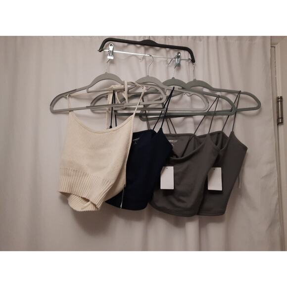 PacSun Tops - Pac Sun med NWT 4 tank top lot: 2 gray, 1 navy, 1 creme tank sweater